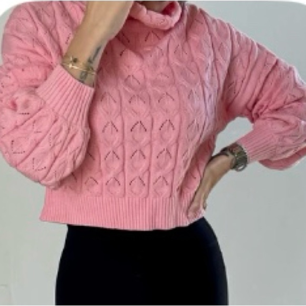 By Egreis Pink Turtleneck Sweater
